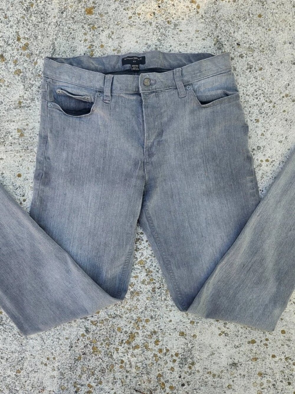 Banana Republic Men Jeans Gray Denim Pant Slim Fit Size 33X31